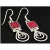 Image 2 : RUBY CORRUNDUM 24.38CTW SILVER HOOK EARRING