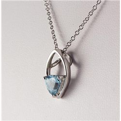 Aquamarine Trillion Cut .925 Sterling Silver 3.66g Set