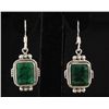 Image 1 : EMERALD BERYL 34.13CTW SILVER HOOK EARRING