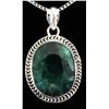 Image 1 : NATURAL EMERALD BERYL 52.08CTW SILVER PENDANT