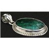 Image 2 : NATURAL EMERALD BERYL 52.08CTW SILVER PENDANT