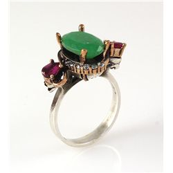 Natural Stone Statement Victorian Design Ring