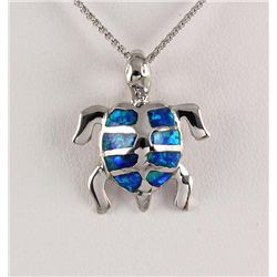 Natural Stone Opal Turtle Design Pendant