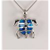 Image 1 : Natural Stone Opal Turtle Design Pendant