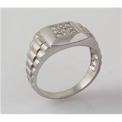 .925 Sterling Silver Men's Ring Cubic Zirconian RS8,5.2