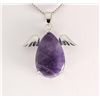 Image 2 : Natural Stone Amethyst Pear Pendant