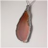 Image 1 : Organic Natural Carnelian Agate Big Slice Pendant