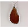 Image 2 : Organic Natural Carnelian Agate Big Slice Pendant
