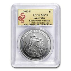 2013 1 oz Silver Australian Kookaburra Snake Privy MS-7