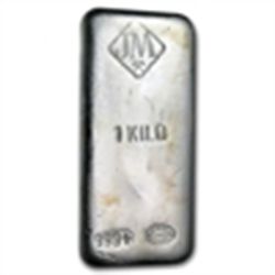 1 kilo (32.15 oz) Johnson Matthey Silver Bar (Vintage /