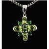 Image 1 : 2.10CTW Chorme Diopside&Peridot Silver Pendant 1.35g