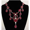 Image 1 : RUBY CORRUNDUM 106.46GRAMS SILVER STATEMENT NECKLACE
