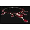 Image 2 : RUBY CORRUNDUM 106.46GRAMS SILVER STATEMENT NECKLACE