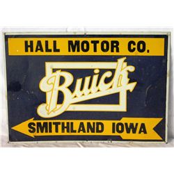Buick Hall Motor Co. Single-sided Tin Sign