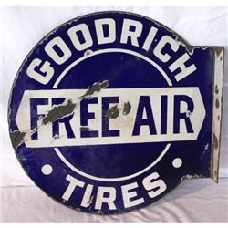 Goodrich Tire Flanged Double-sided Porcelain Sign