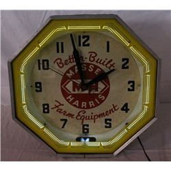 Massey-Harris Farm Equipment Neon Clock