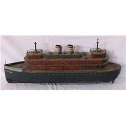 Libertania Ocean Liner Wood & Tin Model