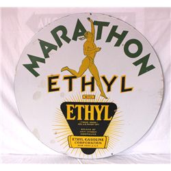 Marathon Ethyl Double-sided Porcelain Sign