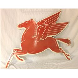 Mobil Pegasus Single Sided Porcelain Die Cut Sign