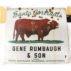 Santa Gertrudis Bull Double-sided Sign