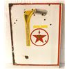 Image 1 : Golden Texaco Double-sided Flanged Porcelain Sign