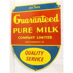 Guaranteed Pure Milk Single-sided Porcelain Sign