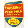Image 1 : Guaranteed Pure Milk Single-sided Porcelain Sign
