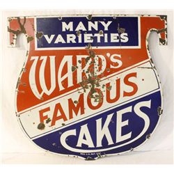 Ward's Famous Cakes Single-sided Porcelain Sign