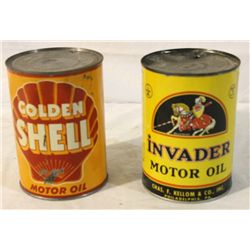 2 Motor Oil Cans