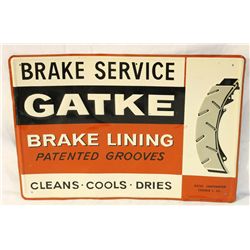 Gatke Brake Service Single-sided Tin Sign