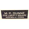 Image 1 : M.P. Dunne Address Single-sided Porcelain Sign