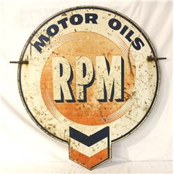 RPM Motor Oils Double-sided Tin Die-cut Sign