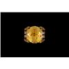 Image 1 : RING:  [1] 18KYG ring set with 40 rd dia.s, TWA 2.85 cts, G-I, SI1-SI2; and [1] oval faceted yellow 