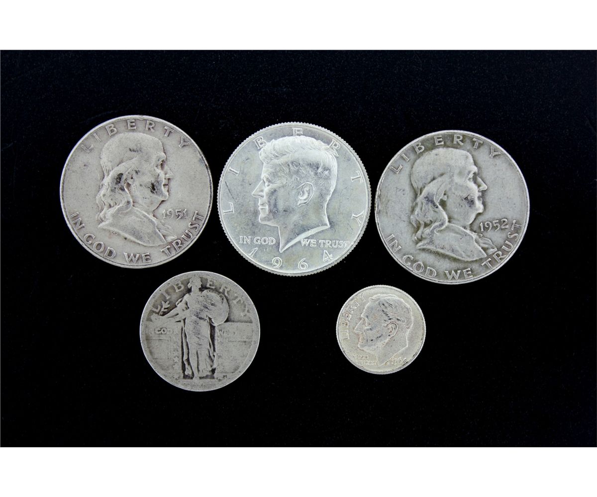 COINS [9,249] Assorted United States 90 silver coins; [halves