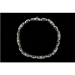 BRACELET:  [1] 14KWG bracelet set with 173 rd diamonds, approx. 2.50 cttw, I/J, SI2-I1; 8 1/2''s;  3