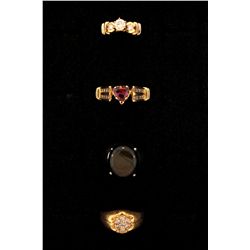 RING:  [1] 14KYG ring set with 1 oval black star sapphire stone; size 81/2;  11.5 grams RING:  [1]  