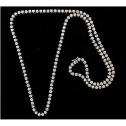 NECKLACE: Mens 14kw diamond link line necklace; 153 rb dias, 3.46mm to 3.99mm = est 28.56cttw, Good/