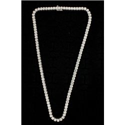 NECKLACE: Ladys 14kw ''C'' set diamond link necklace; 108 rb dias, 3.9mm to 4.3mm = est 25.26cttw, V