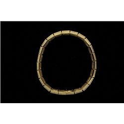 BRACELET: Ladys 14ky ''rainbow'' sapphire & diamond link bracelet; 69 sq princess cut fancy saphs, 2