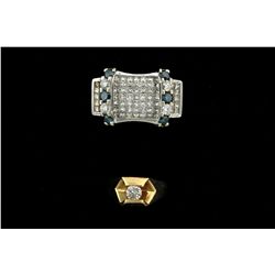 RING:  [1] 14KYG ring set with 1 rd dia., 5.0 x approx. 2.9mms = 0.44 cts., K/L, I1; size 8 1/2; 6.8