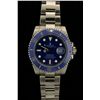 Image 1 : ROLEX: Mens 18kw Rolex O.P. Submariner Date wristwatch; blue dial w/ lumin index; 18kw unidirectiona