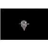 Image 1 : RING:  [1] Platinum ring set with a pear shaped HTHP diamond, 13.49 x 8.37 x 4.52mms = 3.13cts., E,