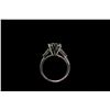 Image 3 : RING:  [1] Platinum ring set with a pear shaped HTHP diamond, 13.49 x 8.37 x 4.52mms = 3.13cts., E,