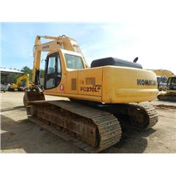 KOMATSU PC270LC-6L HYDRAULIC EXCAVATOR, S/N A85155 (01 YR) 9'-10" STICK, 54" BUCKET, 32" TBG, THUMB,