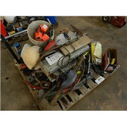 SLEDGE HAMMERS, PIPE WRENCHER, STAPLER, WIRE, MISC