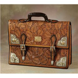Stunning Edw H Bohlin Silver & Gold Briefcase made for Larry Hagman