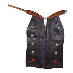 Edward H Bohlin Chaps with Rockin' A Brand and So Cal History
