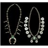 Image 1 : Two Silver & Turquoise Squash Blossoms