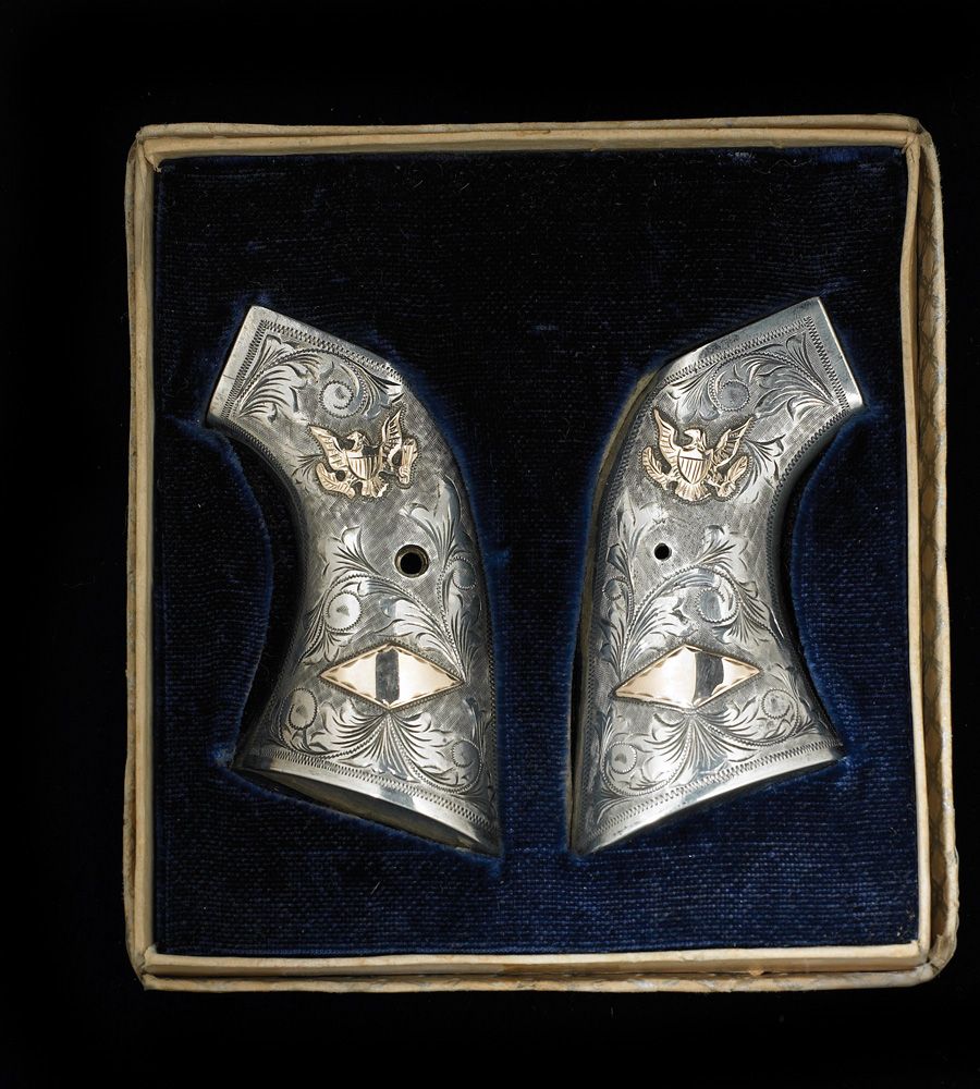 Pair of Colt SAA Sterling and Gold Grips
