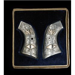 Pair of Colt SAA Sterling and Gold Grips